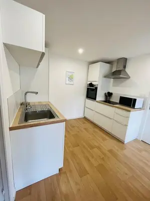 Cuisine ou kitchenette dans l'établissement Appartement Le Romy Vue Montagne