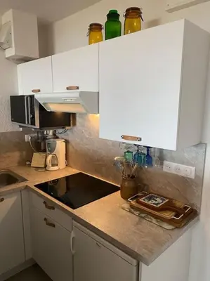 Cuisine ou kitchenette dans l'établissement Appartement à la montagne