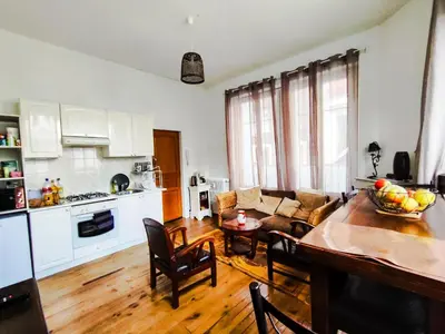 Cuisine ou kitchenette dans l'établissement Le Beau Site appartement chaleureux et lumineux tout a pieds
