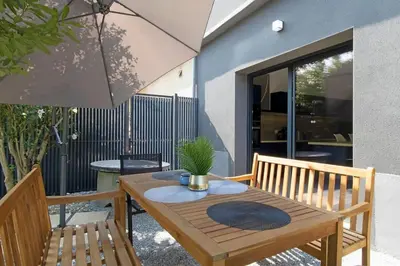 Balcon ou terrasse dans l'établissement La maison du Stadium