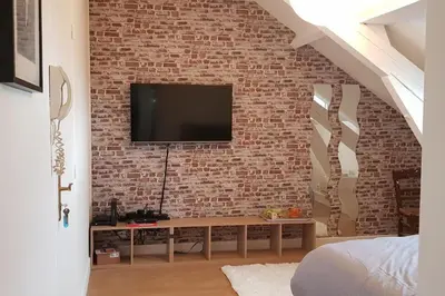 Télévision ou salle de divertissement dans l'établissement La halte briviste