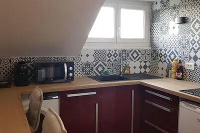 Cuisine ou kitchenette dans l'établissement La halte briviste