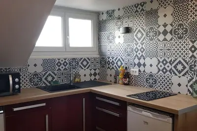 Cuisine ou kitchenette dans l'établissement La halte briviste