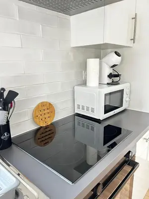 Cuisine ou kitchenette dans l'établissement La Farfallina, entièrement rénovée