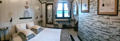 Un ou plusieurs lits dans un hébergement de l'établissement 3 ch, 5 pers 1 bébé, cuisine équipée, cosy