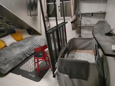 Un ou plusieurs lits dans un hébergement de l'établissement 3 ch, 5 pers 1 bébé, cuisine équipée, cosy