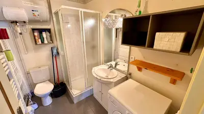 Salle de bains dans l'établissement LBonheur au Sancy 4 à 6 pers
