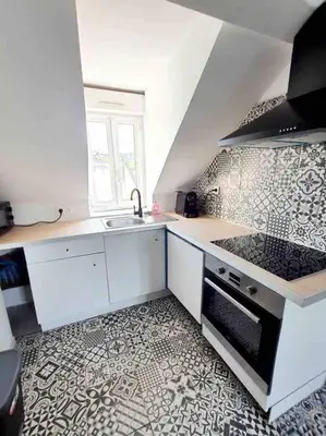 Cuisine ou kitchenette dans l'établissement jolis logements brivistes 4