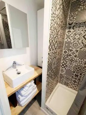 Salle de bains dans l'établissement jolis logements brivistes 4