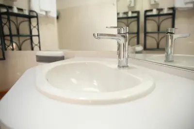 Salle de bains dans l'établissement Auberge de l'Aspre