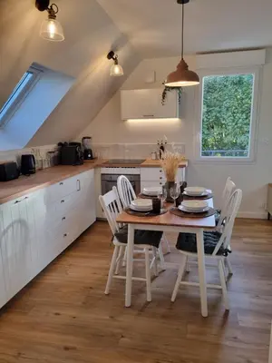 Cuisine ou kitchenette dans l'établissement Le perchoir de Pibri - Les apparts de Maddy