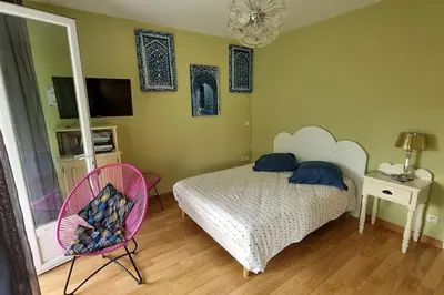 Un ou plusieurs lits dans un hébergement de l'établissement Villa bleue
