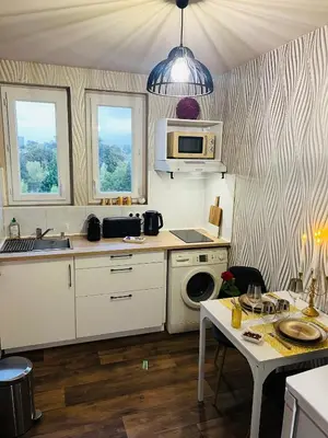 Cuisine ou kitchenette dans l'établissement Douce Folie romantique