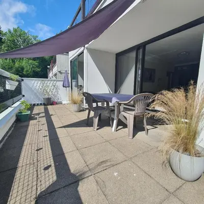 Balcon ou terrasse dans l'établissement Les Marmottes de Murol