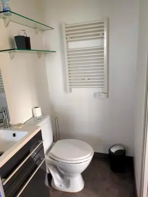 Salle de bains dans l'établissement Studio cosy avec vue panoramique sur le Cantal