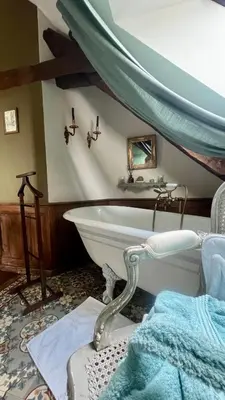 Un ou plusieurs lits dans un hébergement de l'établissement Gîte La Blanchie Haute