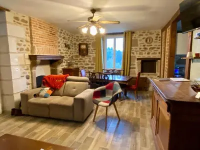 Coin salon dans l'établissement Gîte La Cahute