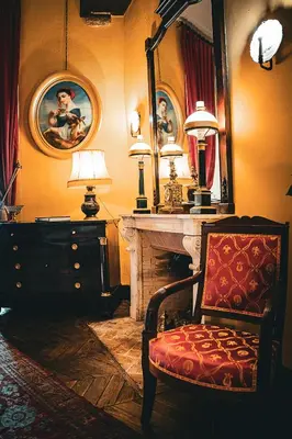 Coin salon dans l'établissement Château de Bonneval