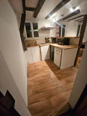 Cuisine ou kitchenette dans l'établissement appartement fontaine Saint-Martin