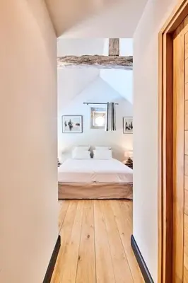 Un ou plusieurs lits dans un hébergement de l'établissement Maison 5 étoiles luxe 6p piscine privée chauffée Lascaux