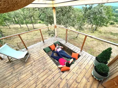 Balcon ou terrasse dans l'établissement Cabane de Combe Falce