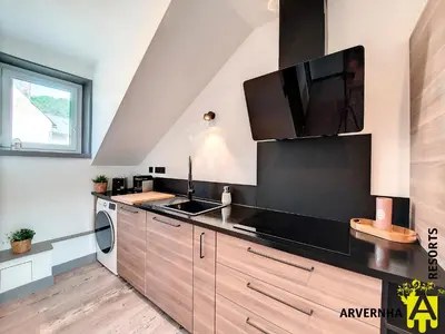 Cuisine ou kitchenette dans l'établissement La Petite Hirondelle