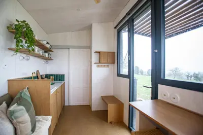 Cuisine ou kitchenette dans l'établissement Pépiite Lodge Nature et Spa