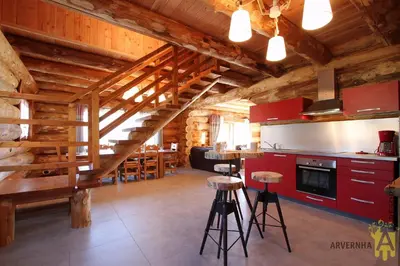 Cuisine ou kitchenette dans l'établissement Chalet de Fougerousse