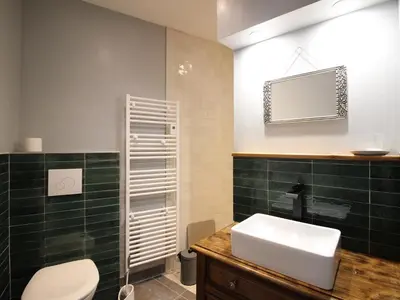 Salle de bains dans l'établissement Appartement T2 Mont-Dore, 4 pers, animaux acceptés - FR-1-608-275