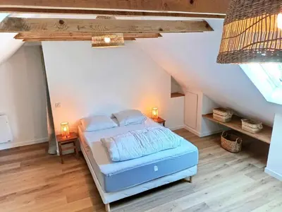 Un ou plusieurs lits dans un hébergement de l'établissement NEW - Gite Chez Magalie à 5mn de la Bourboule