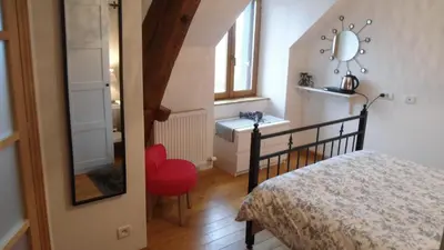 Un ou plusieurs lits dans un hébergement de l'établissement Villas de Leypinas B&B