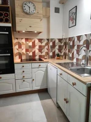 Cuisine ou kitchenette dans l'établissement La cachette des volcans