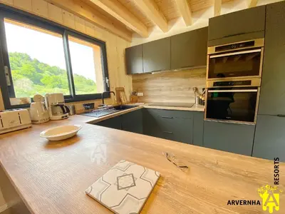 Cuisine ou kitchenette dans l'établissement Refuge de l'Angle
