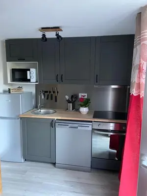 Cuisine ou kitchenette dans l'établissement Appartement centre ville avec balcon