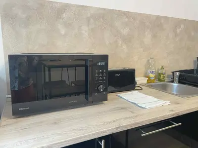 Cuisine ou kitchenette dans l'établissement Le Briand