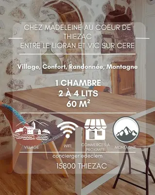 Plan de l'établissement Maison Chez Madeleine 4 pers, Entre le Lioran et Vic-sur-Cère