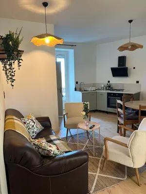 Cuisine ou kitchenette dans l'établissement Appartement face au château