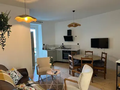 Cuisine ou kitchenette dans l'établissement Appartement de la côte