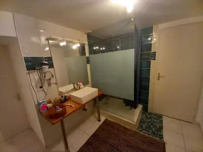 Salle de bains dans l'établissement Via Lactéa