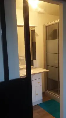 Salle de bains dans l'établissement Le petit nid aux bords de vienne