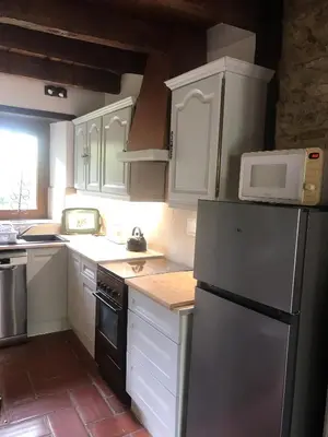 Cuisine ou kitchenette dans l'établissement Gites le Sud, La Petite Grange
