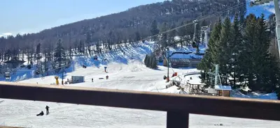 L'établissement LA PETITE LUGE studio sur les pistes, WiFi centre station Super-Besse en hiver
