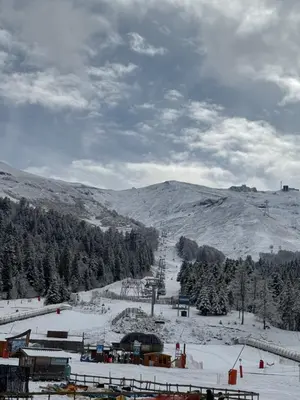 L'établissement Studio au pied des pistes avec accès privé par son balcon en hiver