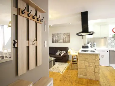 Cuisine ou kitchenette dans l'établissement Spacieux T3 La Bourboule, 4 pers, proche thermes et commodités - FR-1-608-284
