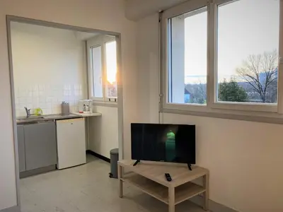 Télévision ou salle de divertissement dans l'établissement Appartement double à Limoges