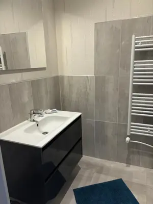 Salle de bains dans l'établissement L'Ajasserie d'Orcival