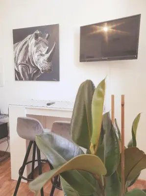 Télévision ou salle de divertissement dans l'établissement Charmant studio, cœurdeSouillac tidordognehomes