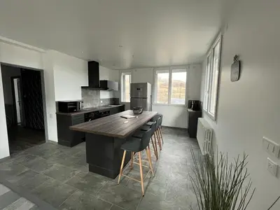 Cuisine ou kitchenette dans l'établissement Grand Gîte le Skieur à Besse
