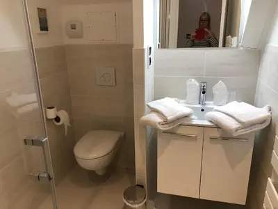 Salle de bains dans l'établissement Domaine de mandrin
