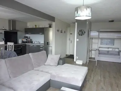 Cuisine ou kitchenette dans l'établissement Appartement pied des pistes